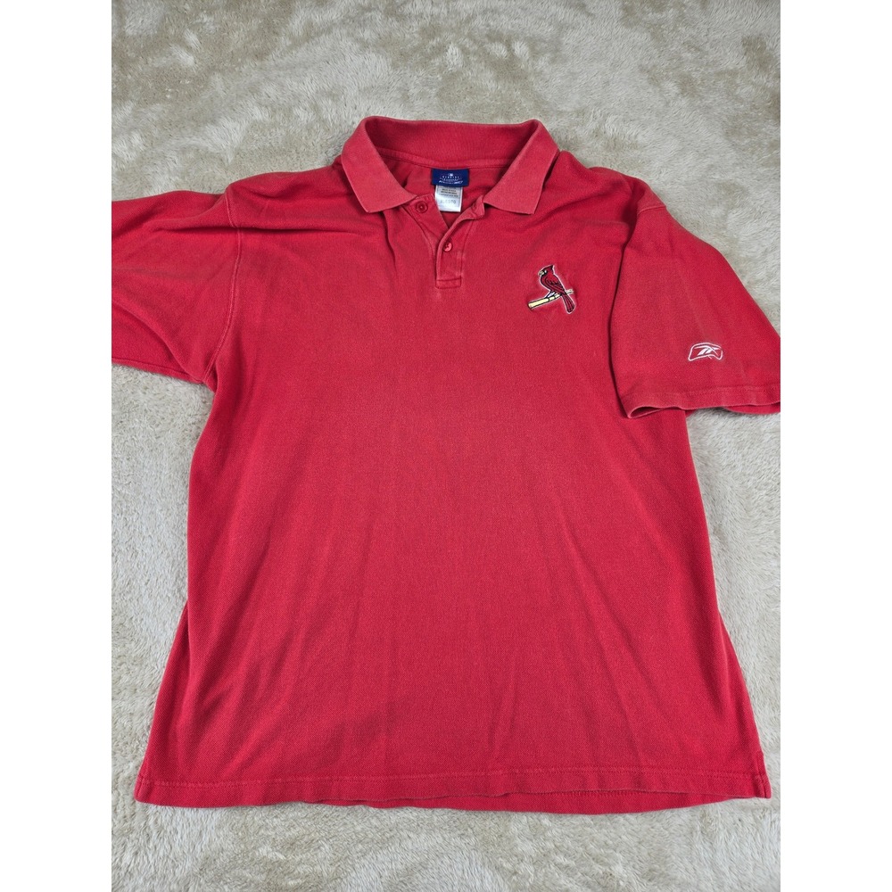 Vintage Reebok St Louis Cardinals MLB Genuine Merchandise Polo Shirt Men's XL